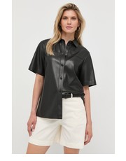 Koszula koszula damska kolor czarny relaxed z kołnierzykiem klasycznym - Answear.com Boss