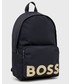 Plecak Boss plecak męski kolor granatowy duży z aplikacją