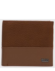Portfel Portfel skórzany męski kolor brązowy - Answear.com Boss
