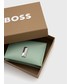 Portfel Boss etui na karty skórzane damski kolor zielony