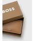 Portfel Boss portfel skórzany damski kolor beżowy