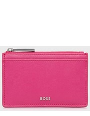 Portfel portfel skórzany damski kolor różowy - Answear.com Boss