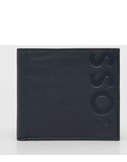 Portfel portfel skórzany męski kolor granatowy - Answear.com Boss
