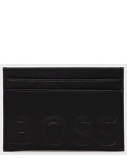 Portfel etui na karty skórzane męski kolor czarny - Answear.com Boss