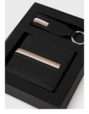 Portfel portfel skórzany + brelok męski kolor czarny - Answear.com Boss