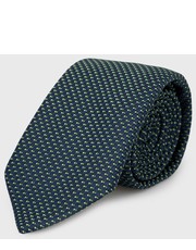Krawat krawat z domieszką jedwabiu kolor zielony - Answear.com Boss