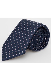 Krawat krawat z domieszką jedwabiu kolor granatowy - Answear.com Boss