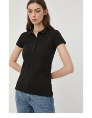 Bluzka t-shirt bawełniany kolor czarny z kołnierzykiem - Answear.com Boss
