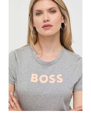 Bluzka t-shirt bawełniany kolor szary - Answear.com Boss