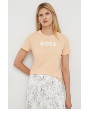 Bluzka t-shirt bawełniany kolor pomarańczowy - Answear.com Boss