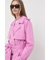 Płaszcz Boss trencz damski kolor fioletowy przejściowy
