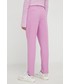 Spodnie Boss spodnie damskie kolor fioletowy proste medium waist