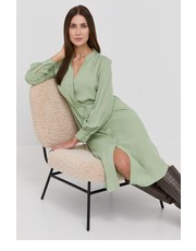 Sukienka sukienka kolor zielony midi prosta - Answear.com Boss