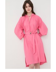 Sukienka sukienka kolor różowy mini prosta - Answear.com Boss