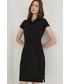 Sukienka Boss sukienka bawełniana kolor czarny mini prosta