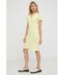 Sukienka Boss sukienka bawełniana kolor żółty mini prosta