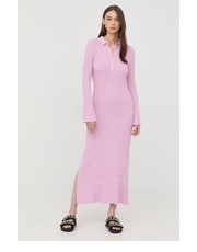 Sukienka sukienka kolor fioletowy maxi dopasowana - Answear.com Boss