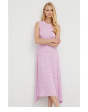 Sukienka sukienka kolor fioletowy midi rozkloszowana - Answear.com Boss