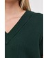 Sweter Boss kamizelka z domieszką jedwabiu damski kolor zielony lekki