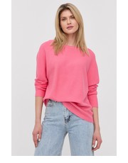 Sweter sweter z domieszką kaszmiru damski kolor różowy lekki - Answear.com Boss