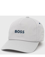 Czapka czapka bawełniana  CASUAL kolor szary z aplikacją - Answear.com Boss