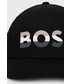 Czapka Boss czapka bawełniana kolor czarny z nadrukiem