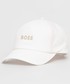 Czapka Boss czapka bawełniana  CASUAL kolor biały z aplikacją