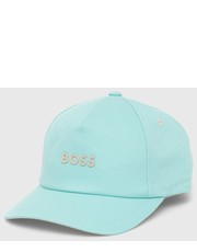 Czapka czapka bawełniana  CASUAL kolor zielony z aplikacją - Answear.com Boss