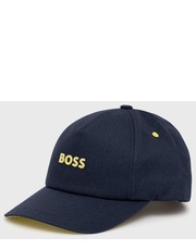 Czapka czapka bawełniana  CASUAL kolor granatowy z aplikacją - Answear.com Boss