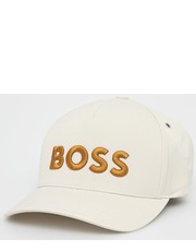 Czapka czapka kolor beżowy z aplikacją - Answear.com Boss