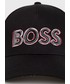 Czapka Boss czapka bawełniana  ATHLEISURE kolor czarny z nadrukiem