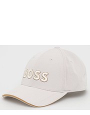 Czapka czapka  ATHLEISURE kolor beżowy z aplikacją - Answear.com Boss