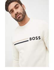 Bluza męska bluza męska kolor beżowy z aplikacją - Answear.com Boss