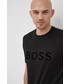 T-shirt - koszulka męska Boss T-shirt bawełniany kolor czarny z nadrukiem
