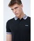 T-shirt - koszulka męska Boss polo  ATHLEISURE męski kolor czarny z aplikacją