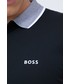 T-shirt - koszulka męska Boss polo  ATHLEISURE męski kolor czarny z aplikacją