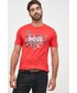 T-shirt - koszulka męska Boss t-shirt bawełniany kolor czerwony z nadrukiem