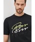 T-shirt - koszulka męska Boss t-shirt bawełniany kolor czarny z aplikacją