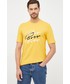 T-shirt - koszulka męska Boss t-shirt bawełniany kolor żółty z aplikacją