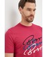 T-shirt - koszulka męska Boss t-shirt bawełniany kolor różowy z aplikacją
