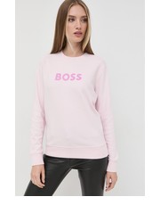 Bluza bluza bawełniana damska kolor różowy z nadrukiem - Answear.com Boss