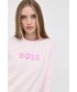 Bluza Boss bluza bawełniana damska kolor różowy z nadrukiem