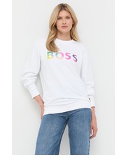 Bluza bluza bawełniana damska kolor biały z nadrukiem - Answear.com Boss