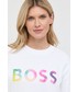 Bluza Boss bluza bawełniana damska kolor biały z nadrukiem