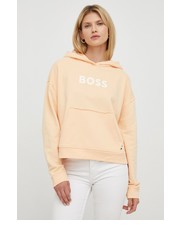 Bluza bluza bawełniana damska kolor pomarańczowy z kapturem gładka - Answear.com Boss