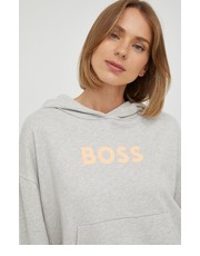 Bluza bluza bawełniana damska kolor szary z kapturem gładka - Answear.com Boss