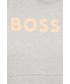 Bluza Boss bluza bawełniana damska kolor szary z kapturem gładka