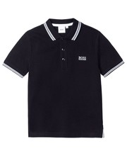 Koszulka polo bawełniane dziecięce kolor czarny z aplikacją - Answear.com Boss