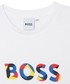 Koszulka Boss t-shirt bawełniany dziecięcy kolor biały z nadrukiem