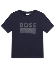 Koszulka t-shirt dziecięcy kolor granatowy z nadrukiem - Answear.com Boss